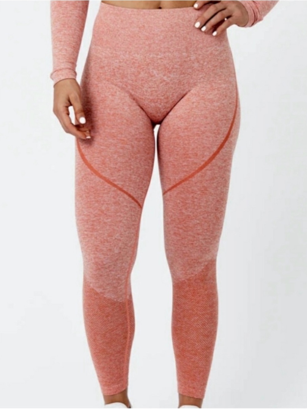 ACTA Seamless Orange Salmon Sunset High Rise Contour Leggings